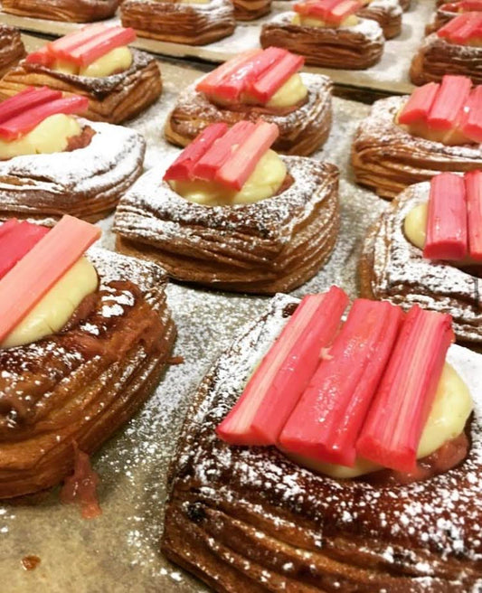 Rhubarb + Custard Danish