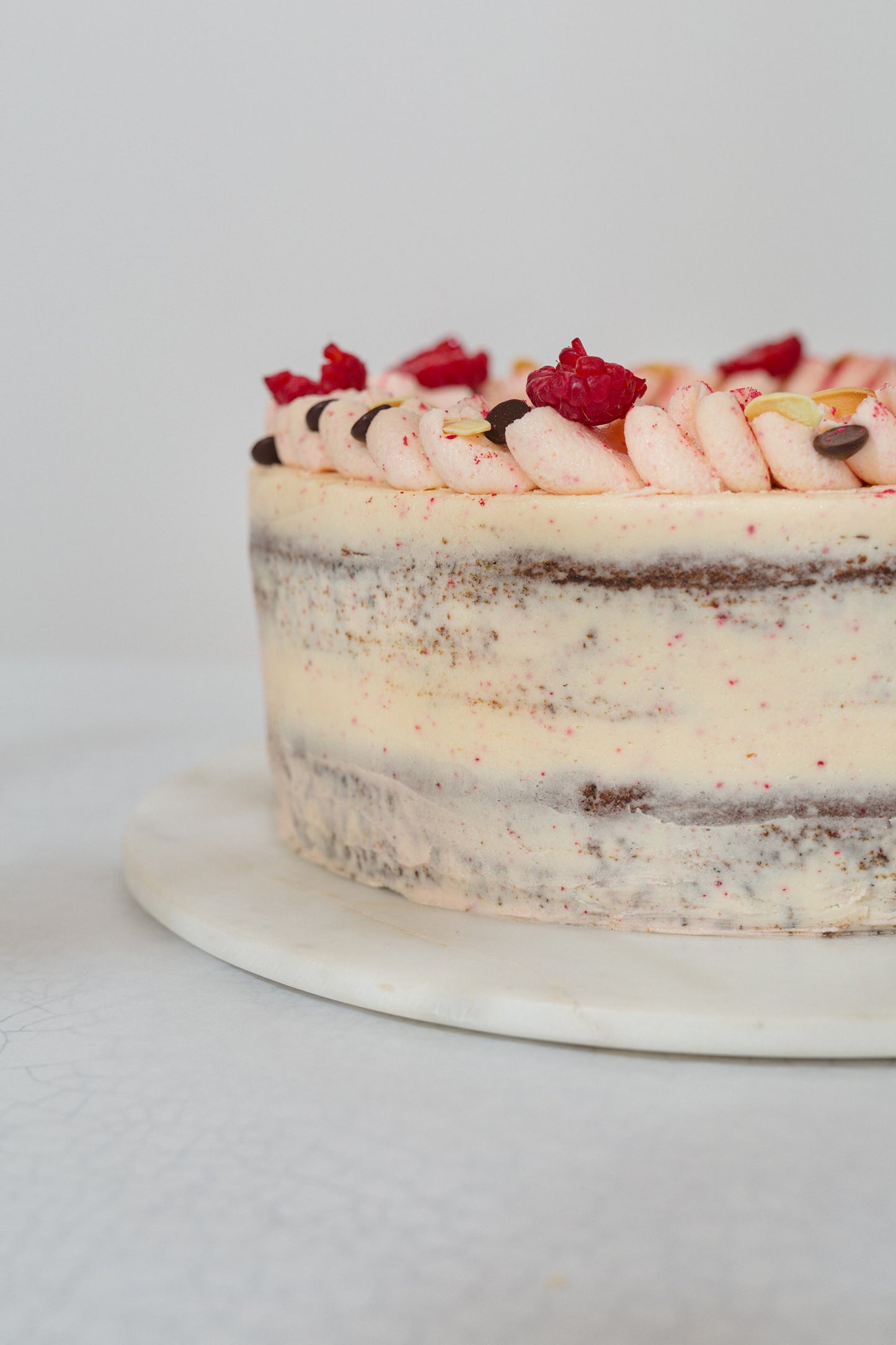 Chocolate, Almond + Raspberry Cake (made without gluten)