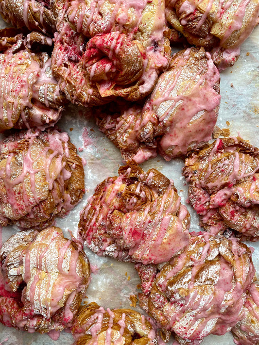 White Chocolate + Raspberry Croissant Knot