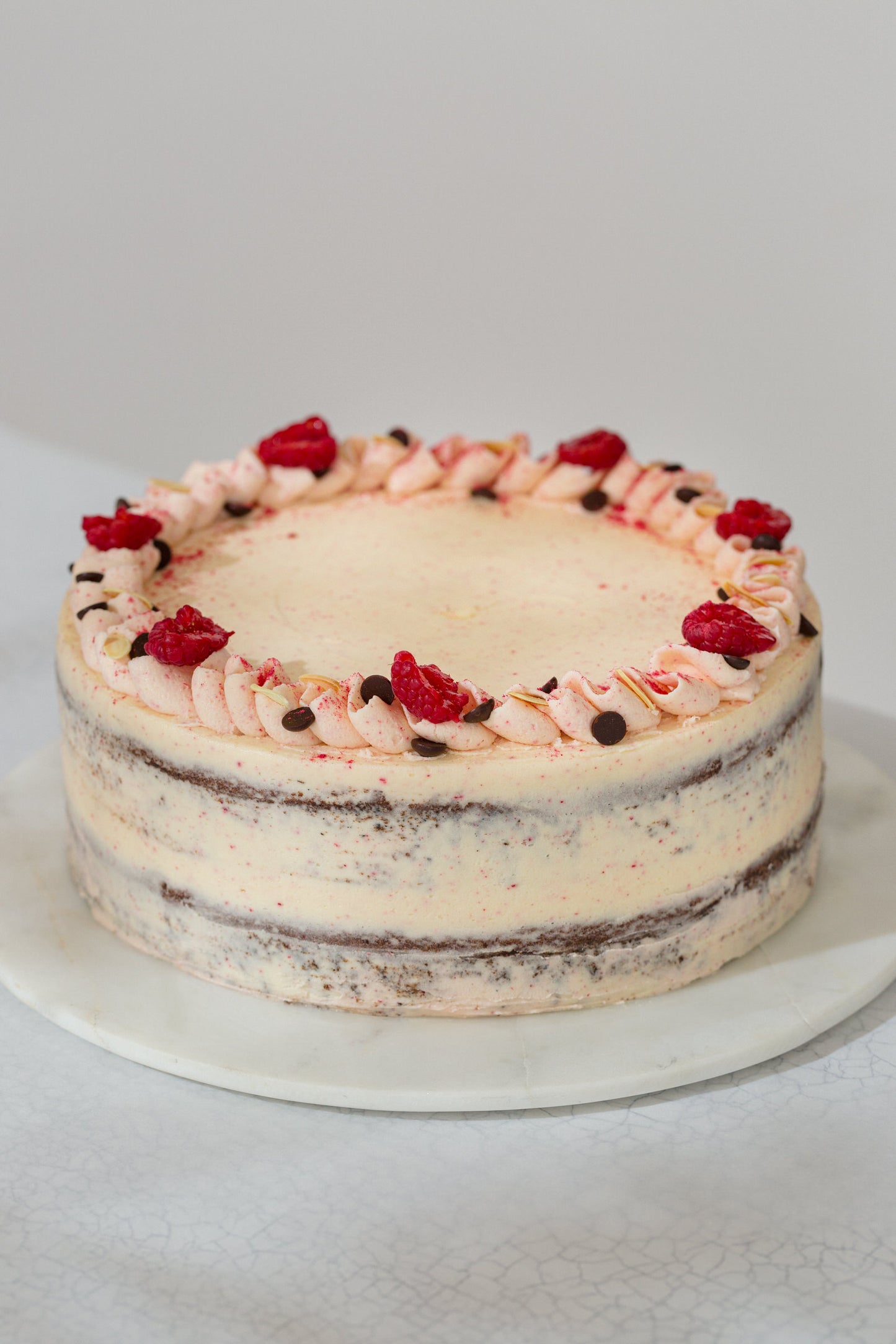 Chocolate, Almond + Raspberry Cake (made without gluten)